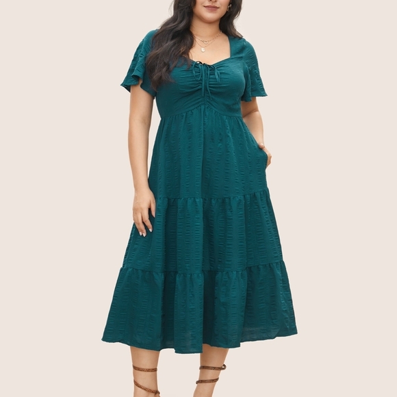 BloomChic Teal Midi Dress - Picture 7 of 7